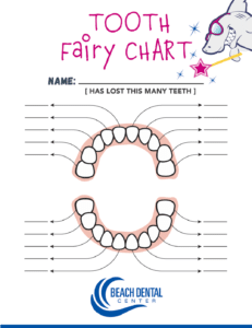 beach dental center tooth fairy chart for kids
